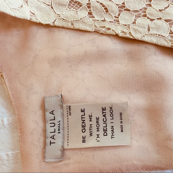Talula cream lace over pink/nude lining top - Picture 4 of 6